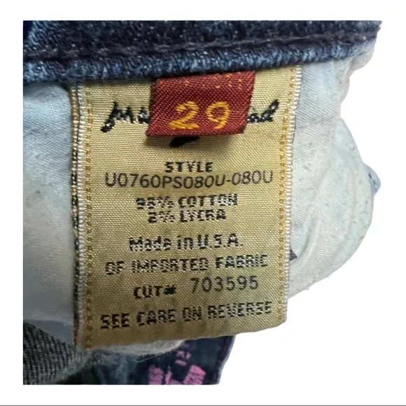 7 for All Mankind Women Jeans Low Rise Medium Wash Pockets Flare Blue 29 - Picture 6 of 9